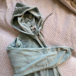 Light Blue Green Zip-Up Hoodie